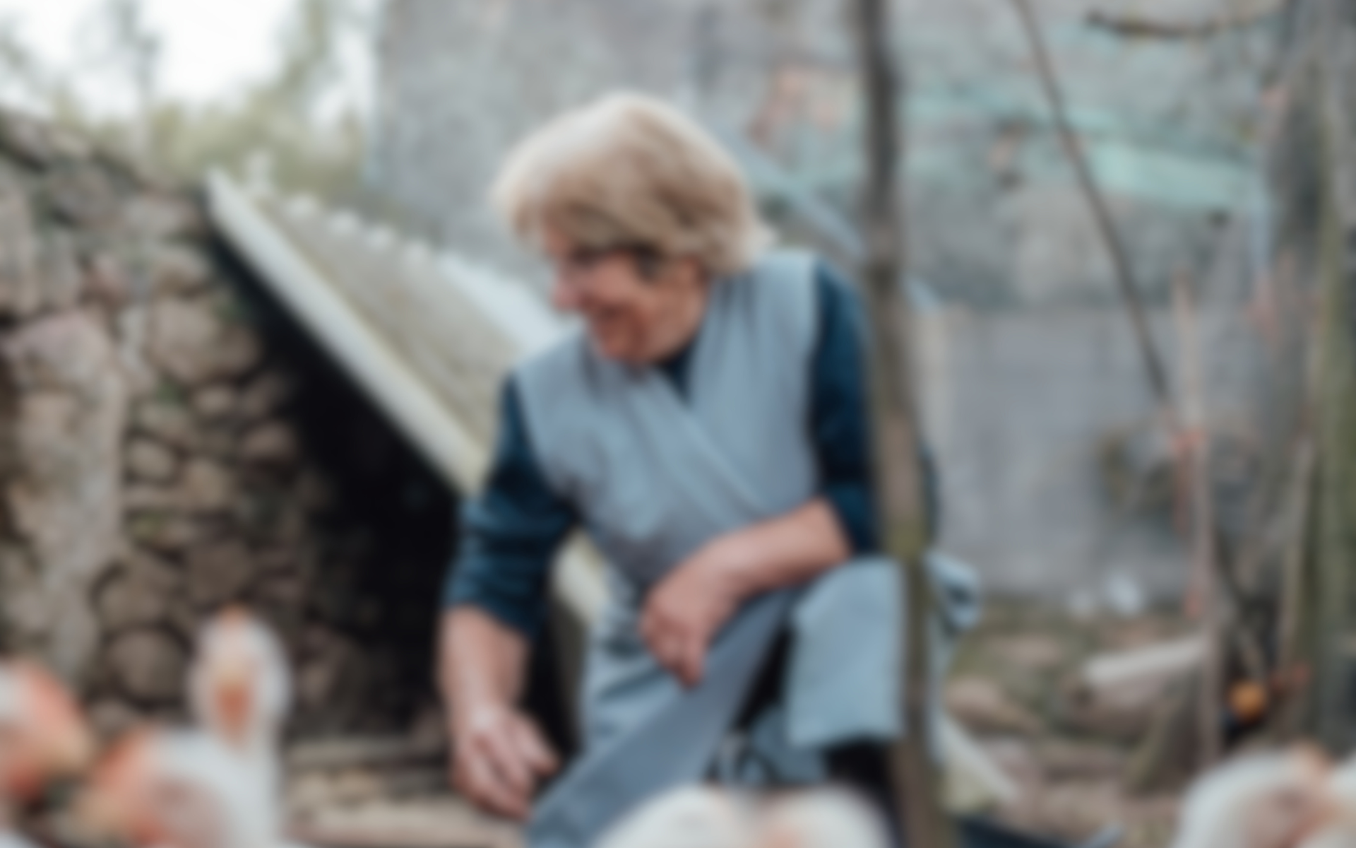 Image of Woman with an overlay simulating Cataract on top of the image