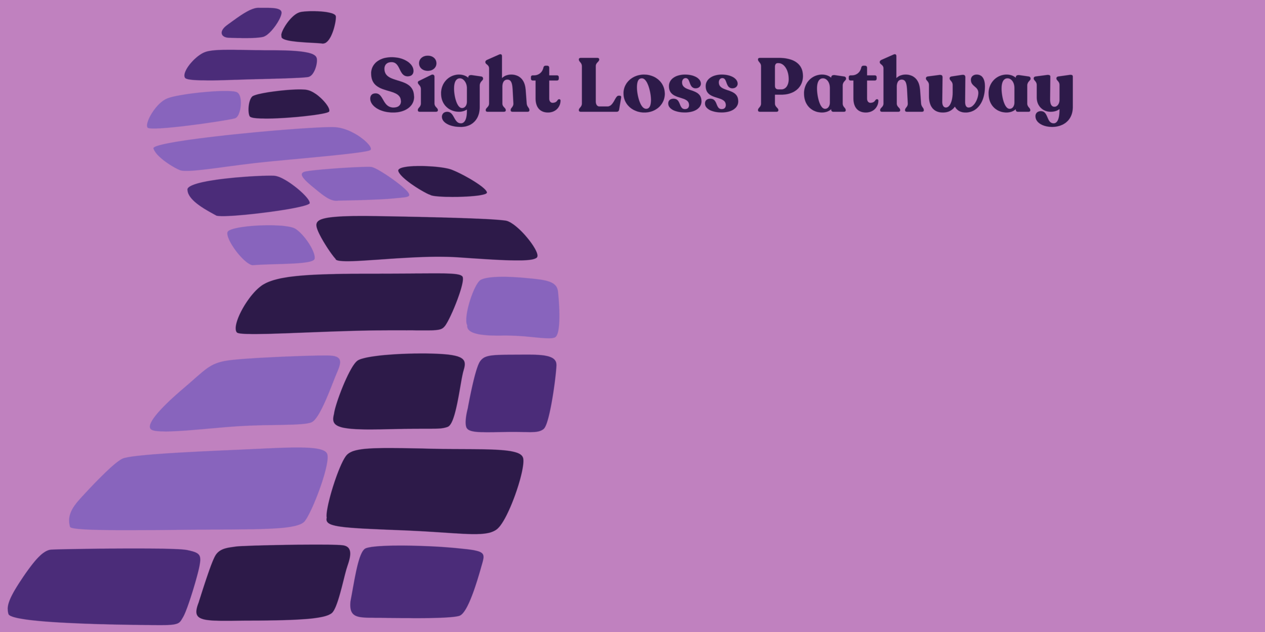 Graphic of a purple pathway with the words 'Sight Loss Pathway' next to it.